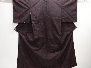 唐花模様織り出し手織り紬着物